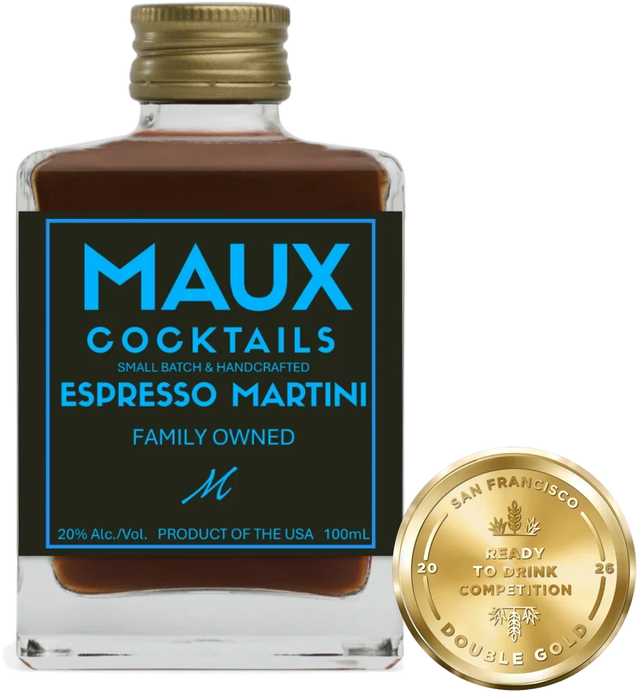 Maux Cocktails Espresso Martini, 100mL bottle with custom label — Double Gold medal