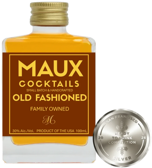 Maux Cocktails Old Fashioned, 100mL bottle with custom label — Silver medal