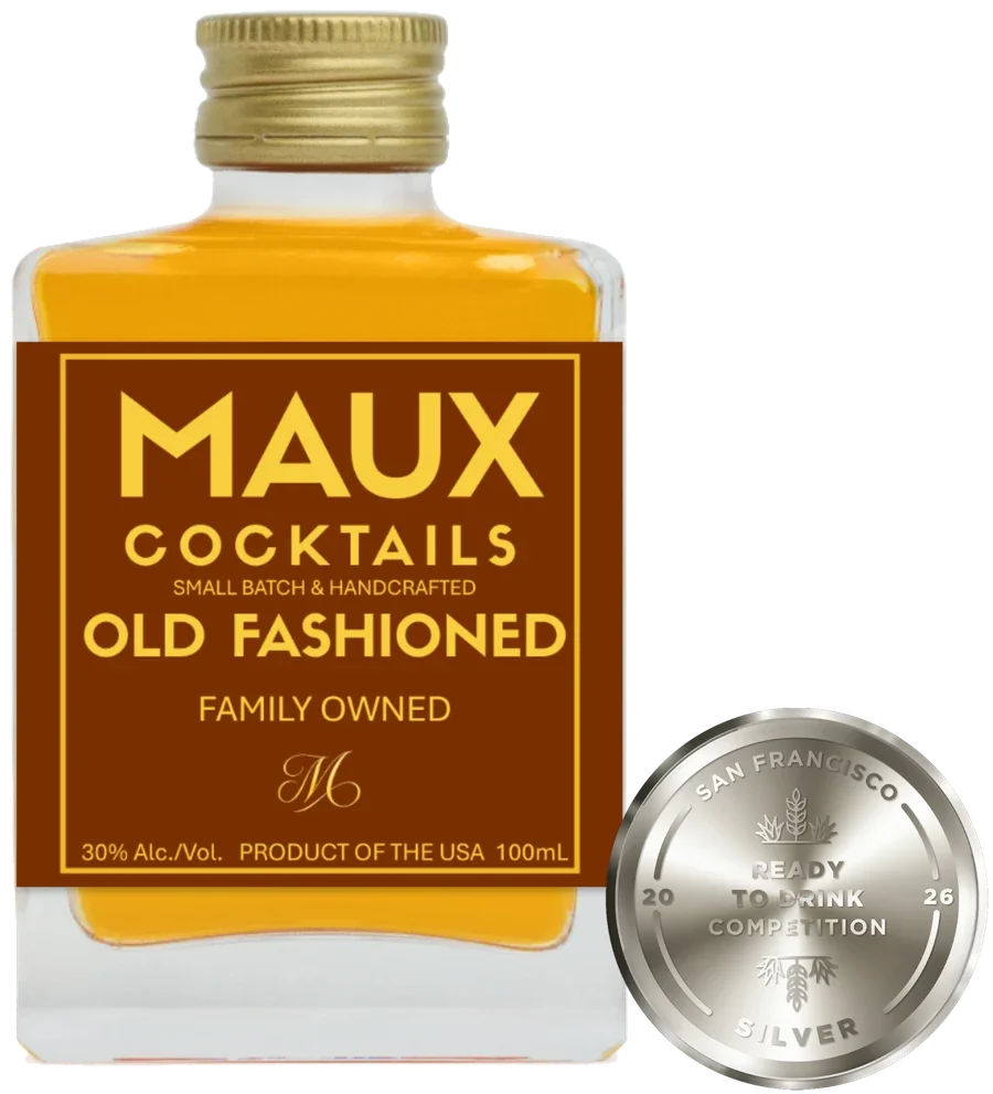 Maux Cocktails Old Fashioned, 100mL bottle with custom label — Silver medal