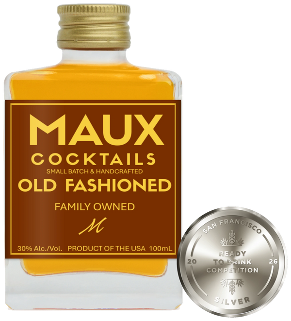 Maux Cocktails Old Fashioned, 100mL bottle with custom label — Silver medal