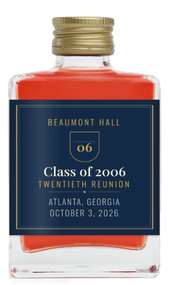 Custom class reunion label on a Maux Negroni