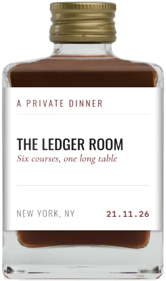 Custom special-events label on a Maux Espresso Martini