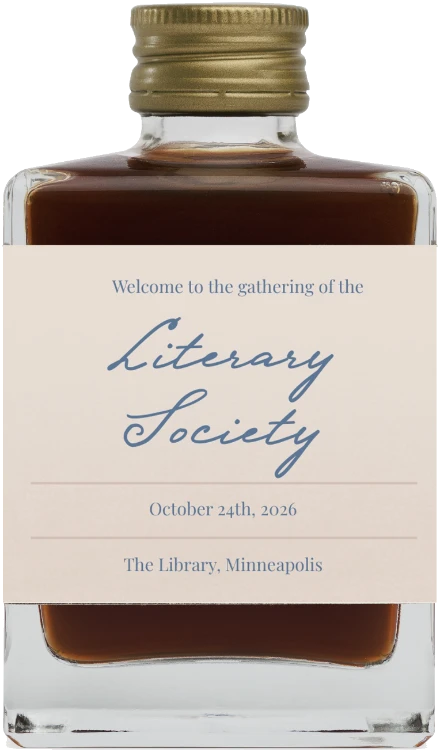 Literary Society label on a Maux Espresso Martini