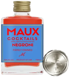 Negroni bottle with its Silver medal
